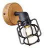 Brilliant Gwen Wall Light Metal Wood Black | Suitable for 1x E14
