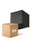 Multipack 4x D'Lite Wall Light Elingen Aluminium Black Up & Down 2.9W 170lm - 830 Warm White | IP65 - Battery-Powered - Light Sensor